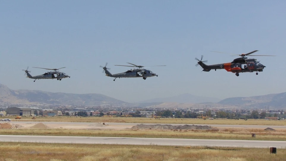ΓΕΕΘΑ: Ελληνικό Super Puma και δυο F-16 σε συνεκπαίδευση με ελικόπτερα από το Harry S. Truman